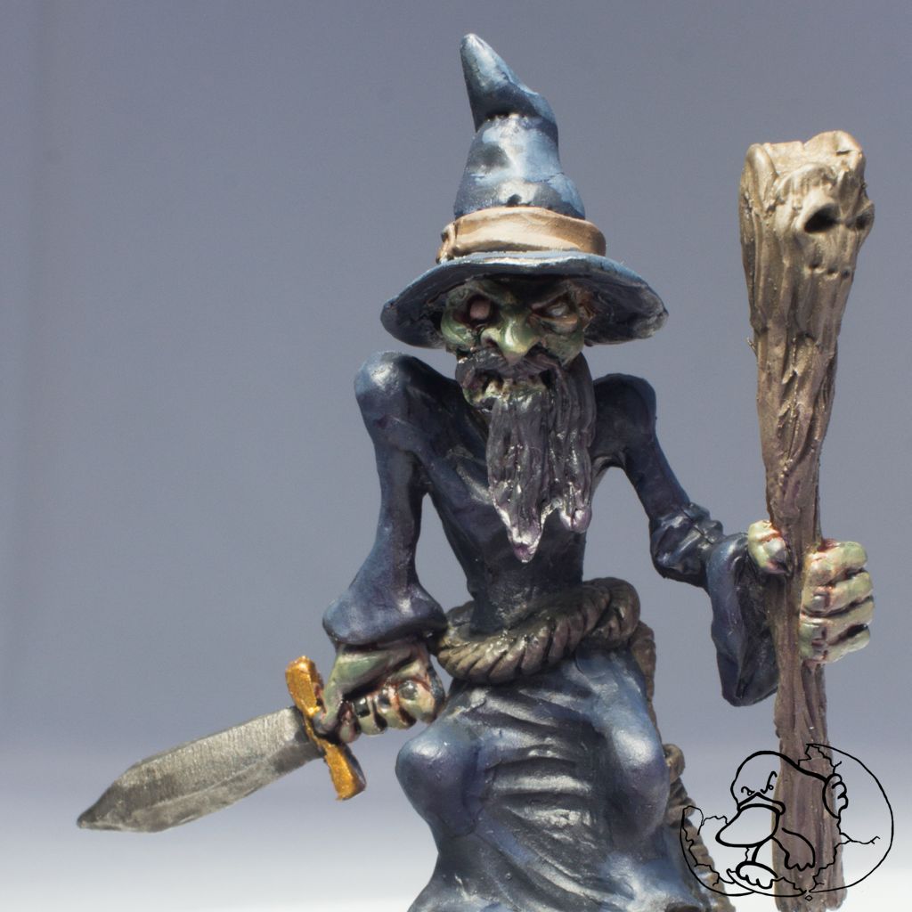 undead warlock character metal 28mm miniature ideal for role playing games and wargames or dungeon inspired in epic fantasy