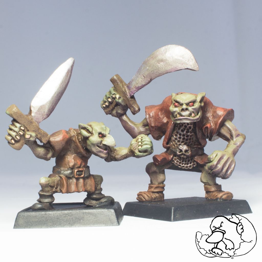 orcs and goblins 28mm metal painted miniatures of a greenskins minions ideal for role playing games and wargames