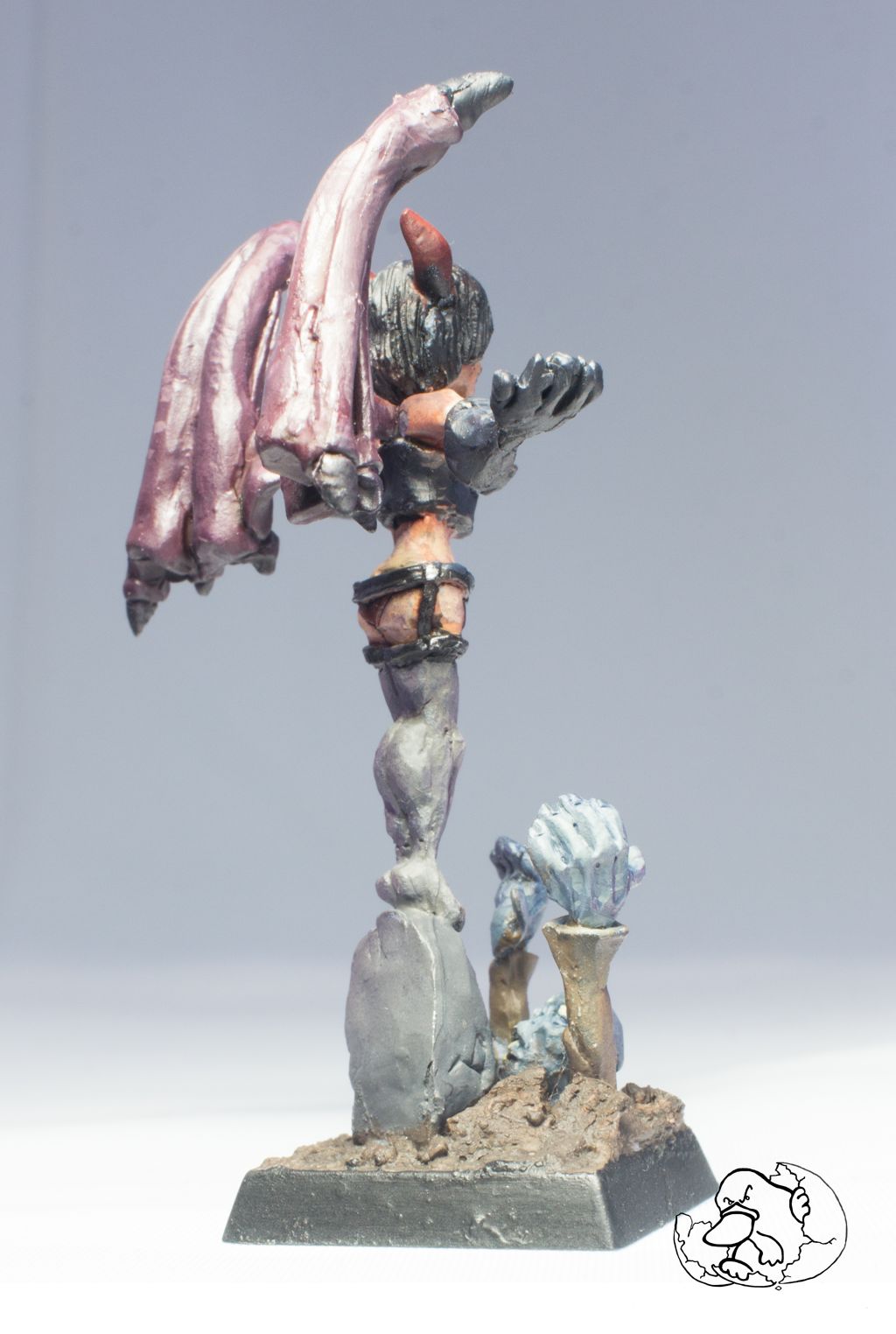 undead and succubus fantasy mini in pewter for role game players