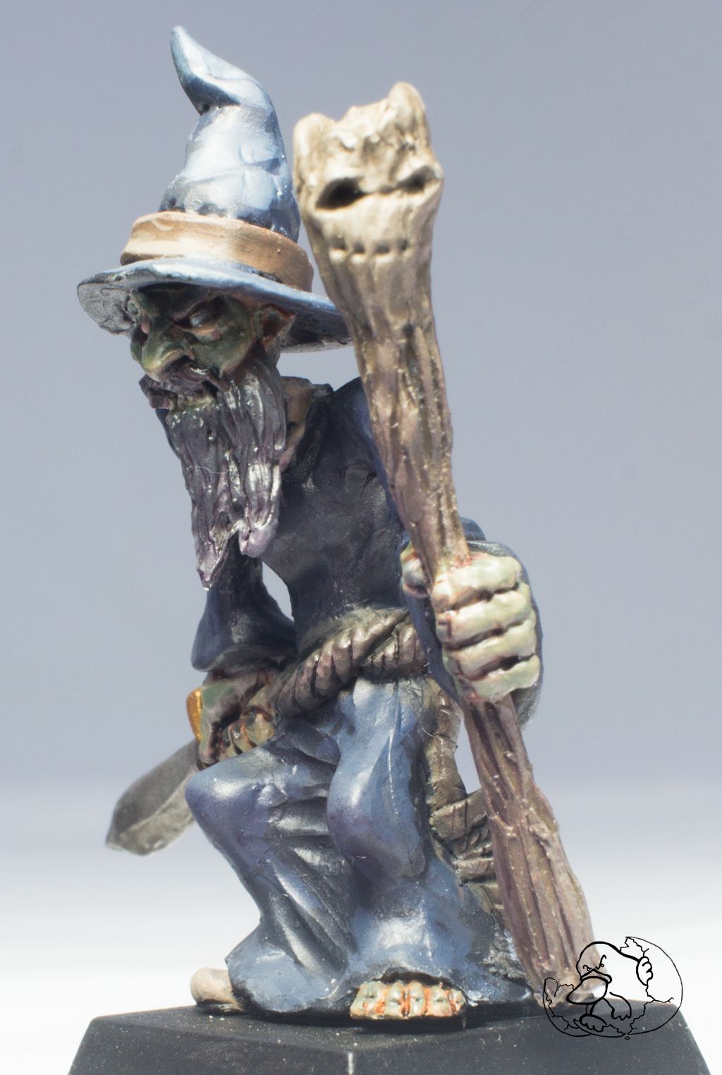 undead character lich pewter mini in 28mm for role playing game and wargame created by the platypus egg