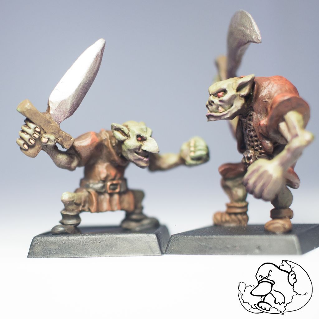 orc and goblin pewter minis 28mm painted ideal for role playing game and wargame