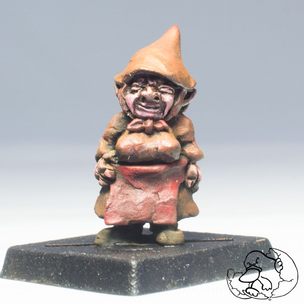 fantasy miniature in pewter of a gnome