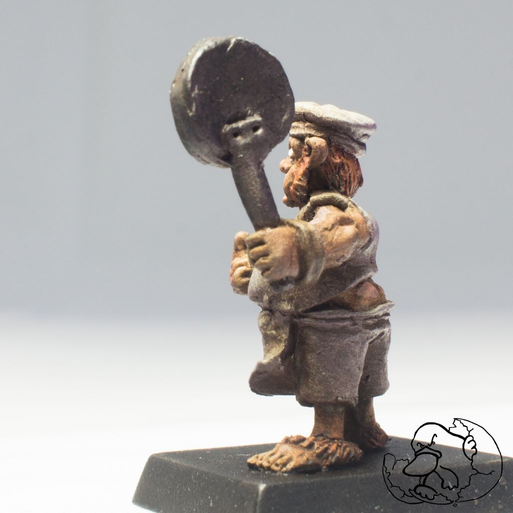 detail of a hobbit chef mini painted