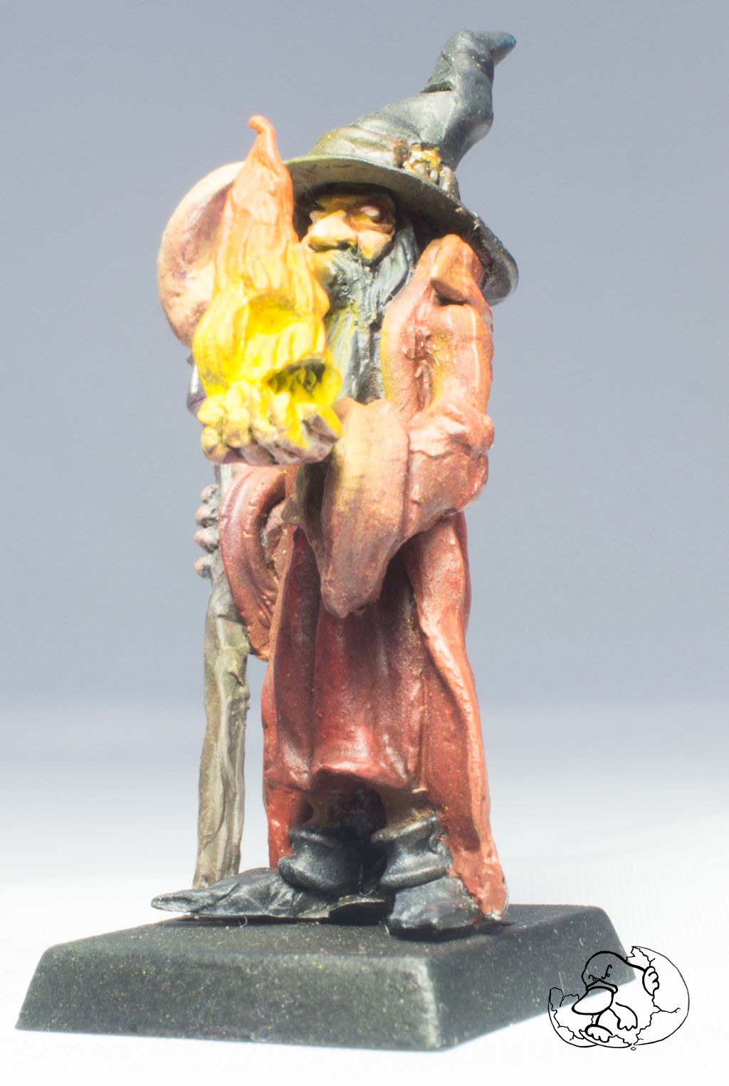 fire wizard painted miniature 28mm for role playing game and wargame